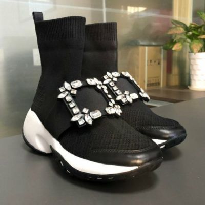 即納 スクエア ビジュー モチーフ ストレッチ ブーツ