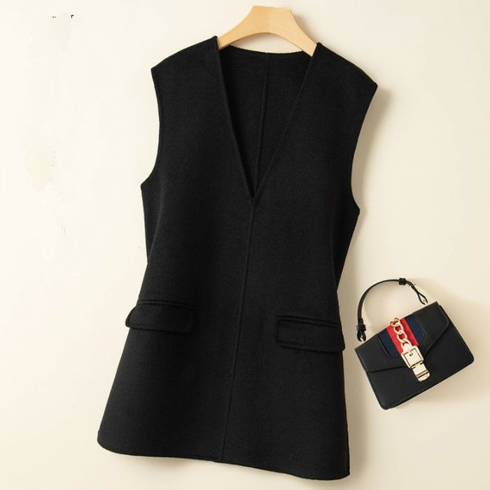 【セール】MADISON BLUEリネンVネックサイドスリットベスト Maison Margiela｜サイドスリットVネックニットベスト