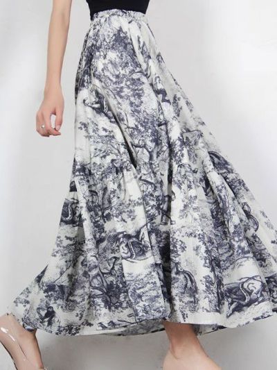 予約 Print Flare skirt