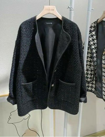 予約 ノーカラー ツイード ジャケット コート