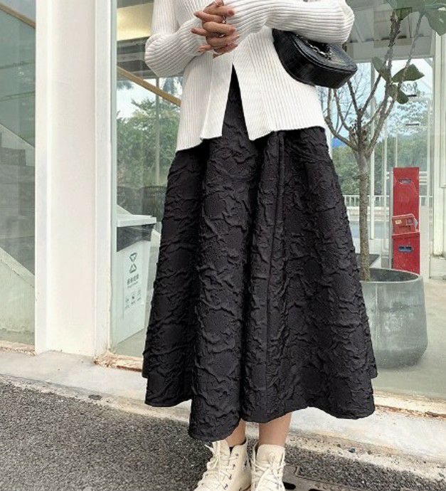FENDI 25SS フローラル柄 コットンジャカード ミディスカート 花柄刺繍オーガンジースカート/洗える(ロング・マキシ丈スカート