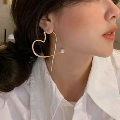 予約  ハート パール ポイント フープ ピアス