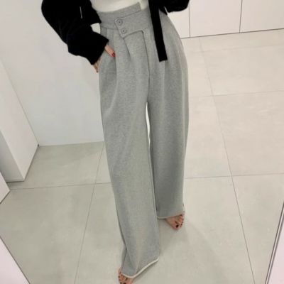 予約 2color アシンメトリー ウエスト ベルト スウェット パンツ