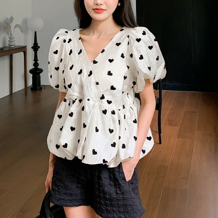 STYLEVOICE バルーンヘムペプラムトップス