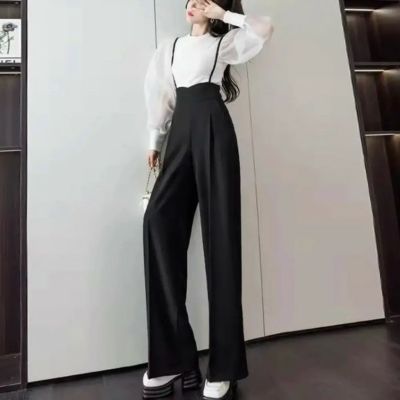 予約 2color ハイウエスト ストラップ サロペット