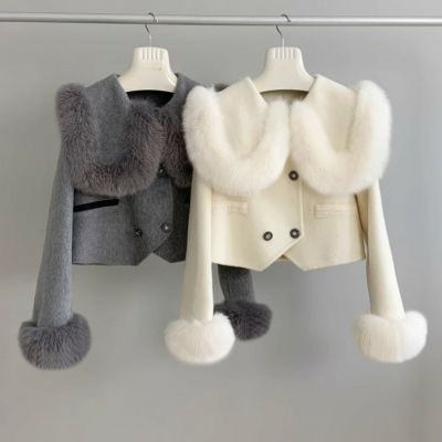 予約 2color セーラー ファー トリム ジャケット コート