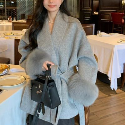 予約  ガウン フォックスファー ショート丈 コート