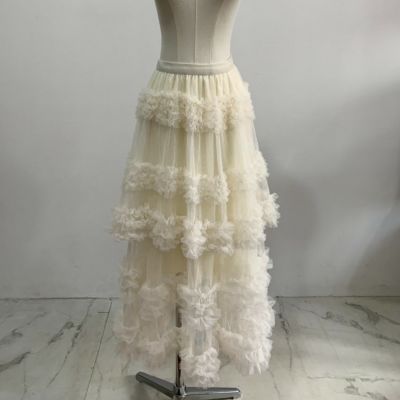 予約 4color TULLE Contrast skirt