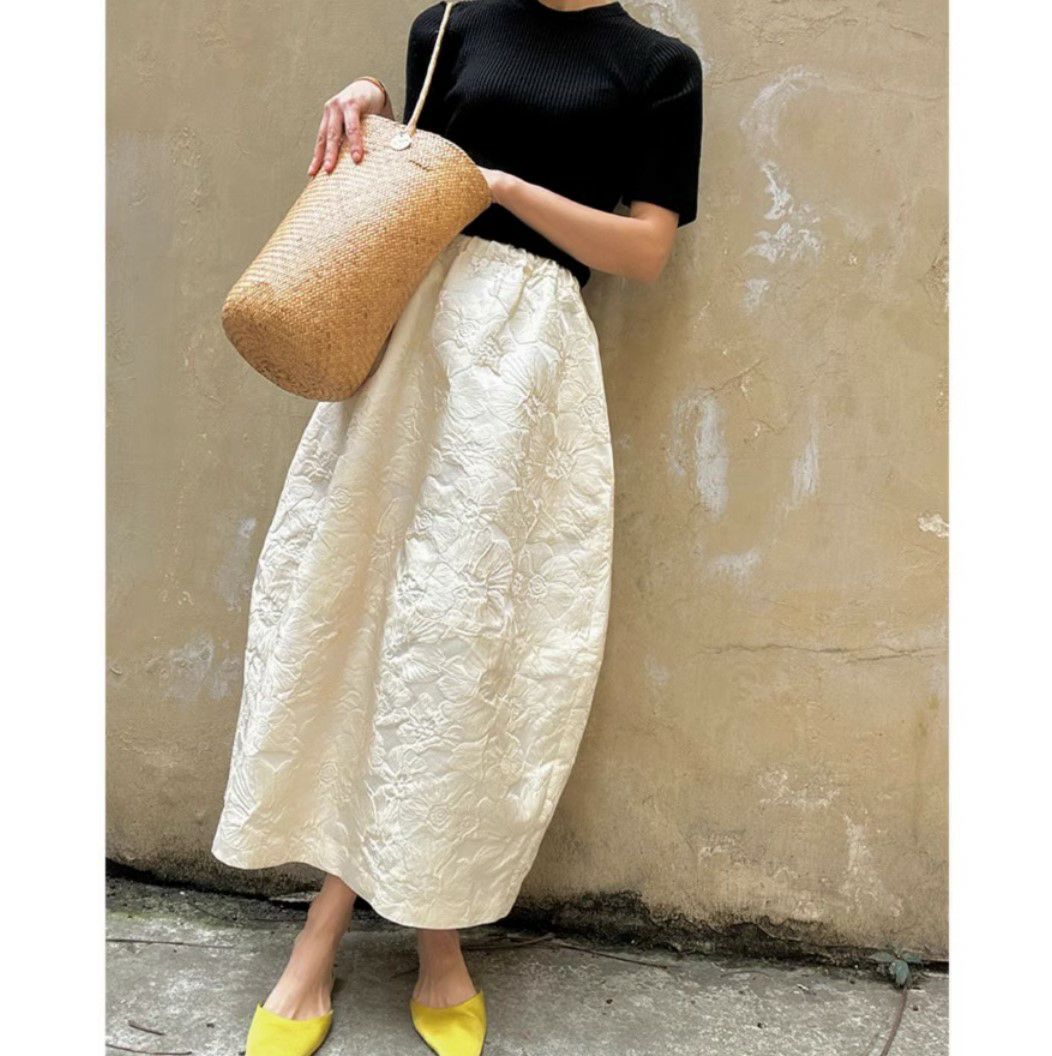 一部即納 2color ジャガード コクーン スカート | LiLiRena