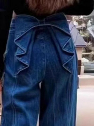 予約 Ribbon Denim pants