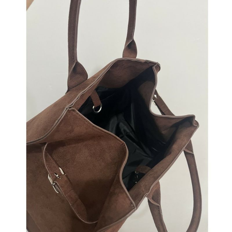 予約 2type PU Leather スエード ボストン バック | LiLiRena