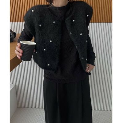 予約 3color パール ニット ジレ