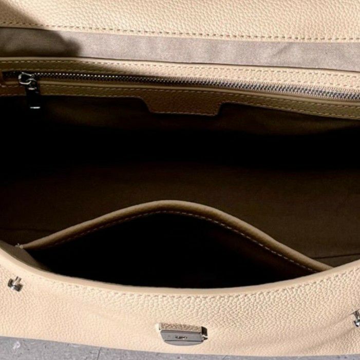 RLL ホワイトレザーハンドバッグ 直営店☆PRADA スモール Re-Nylon xレザー トップハンドルバッグ