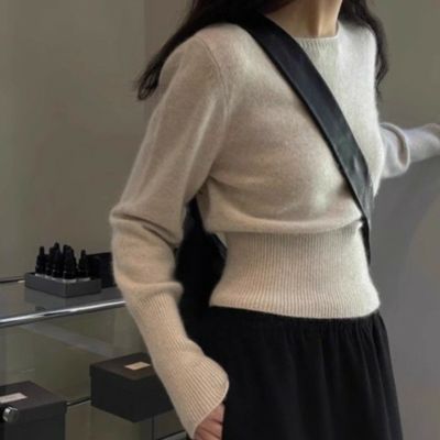 予約 2color ボートネック ショート丈  ニット