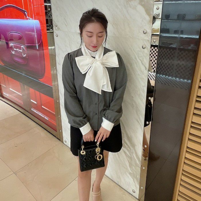 Li LiRena新品未使用タグ付2wayリボンブラウス前田朝香さんコラボ人気 再販！前田朝香さんコラボ 2way 3color RIBBON BLOUSE | LiLiRena