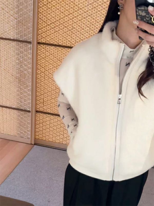 予約 2color 2type ミンクライク FUR フロントジップ ジレ | LiLiRena