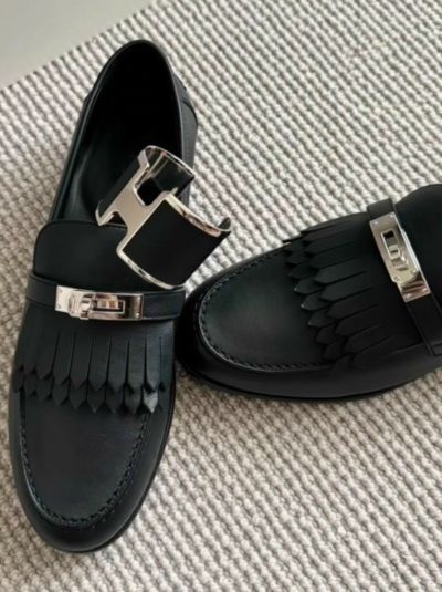 予約 Fringe 金具 ローファー リアルレザー