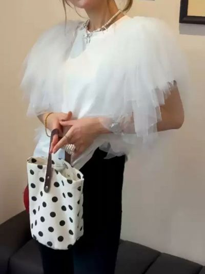 予約 TULLE ボリューム スリーブ トップス