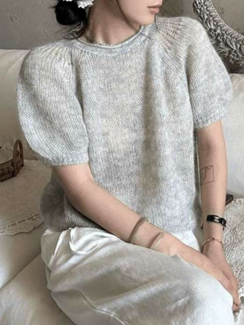 予約 3color Puff sleeve シアー ニット | LiLiRena