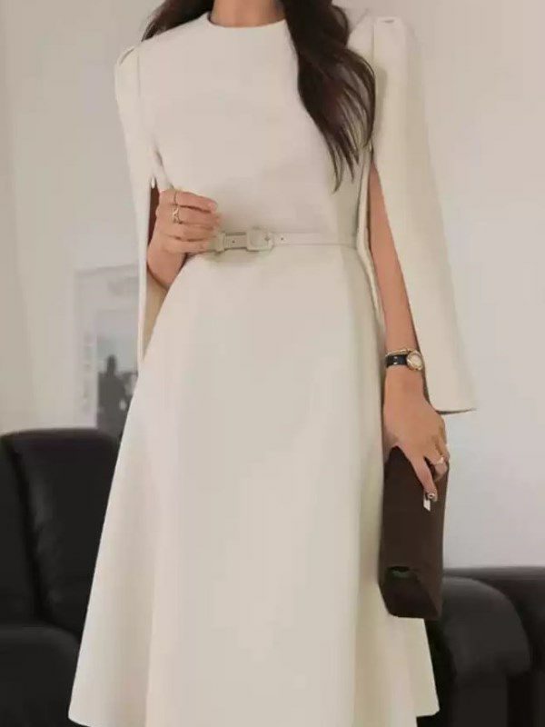 予約 2color スリット スリーブ ベルトワンピース | LiLiRena