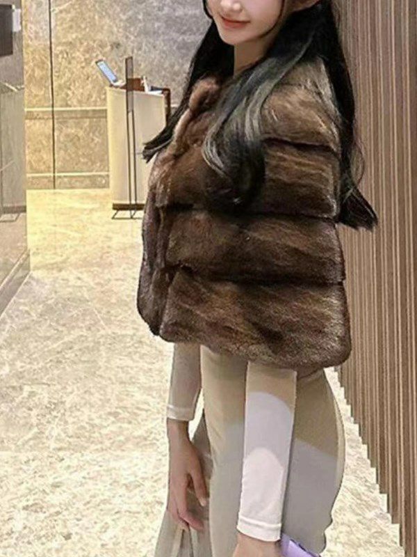 予約2color ミンクライク ケープ エコファー ポンチョ コート | LiLiRena