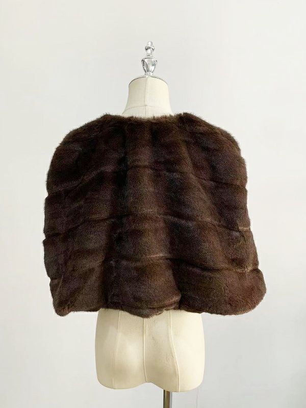 予約2color ミンクライク ケープ エコファー ポンチョ コート | LiLiRena